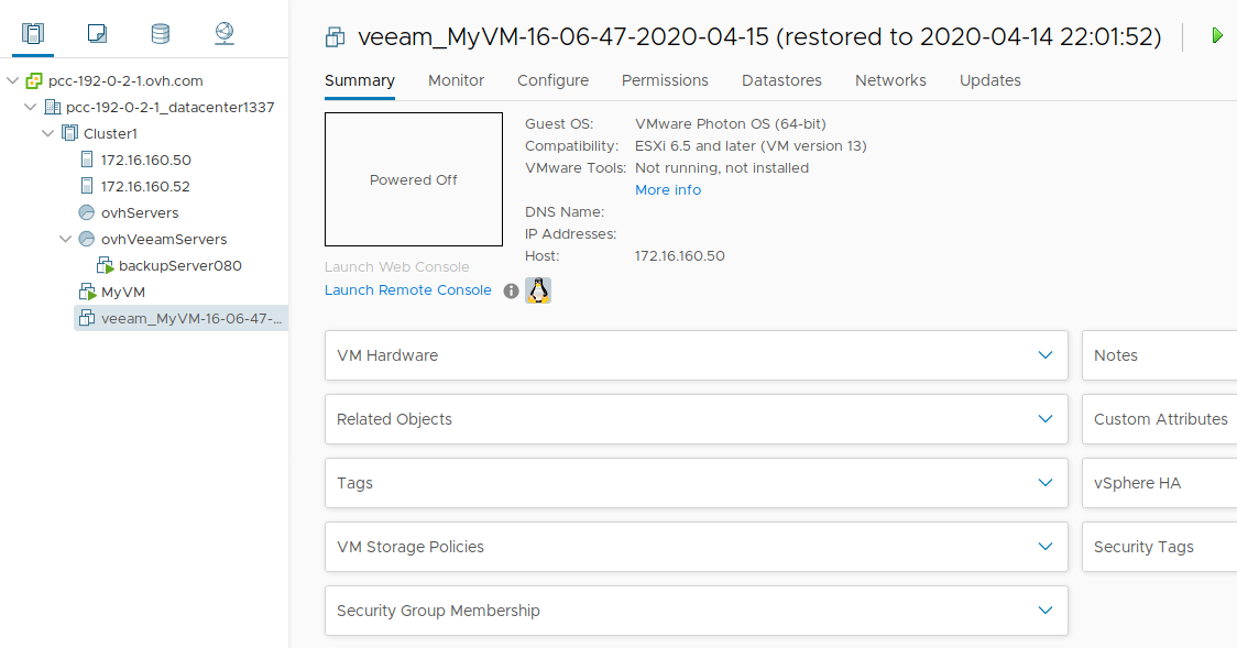 La machine source est restaurée
