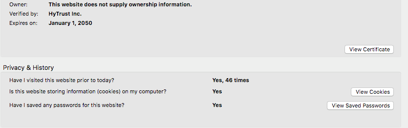 empreinte du certificat