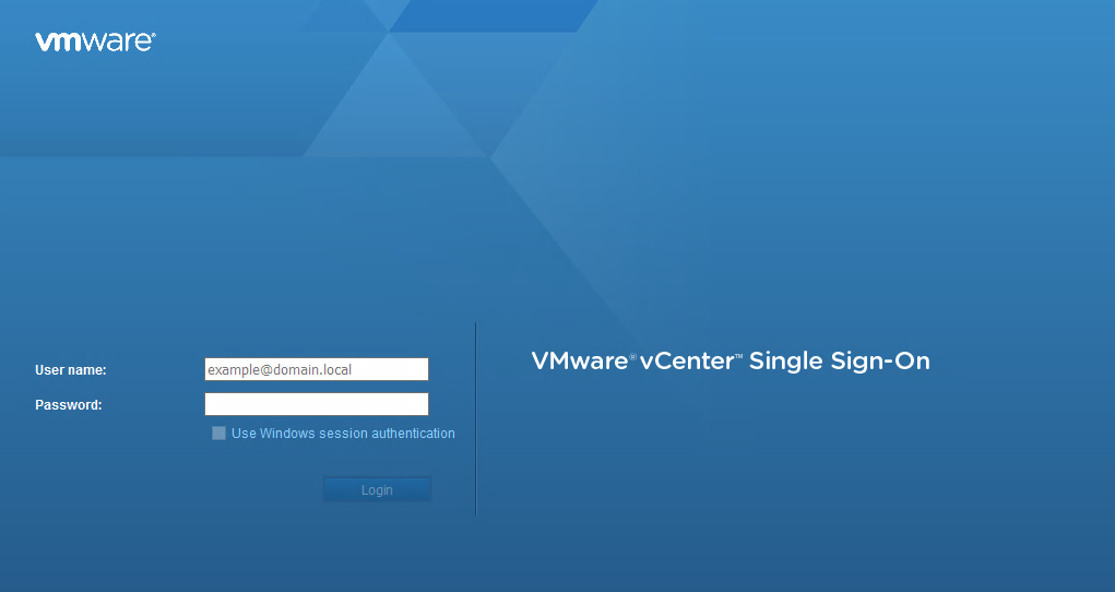 Ligação à interface vSphere HTML5