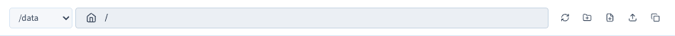 La barre d'outils du File Manager avec le chemin et les boutons Refresh, Create Folder, Create File, Upload et Copy Path