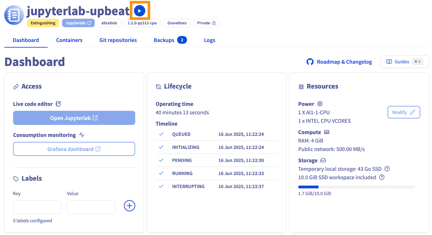 Restart a Notebook Control Panel manager