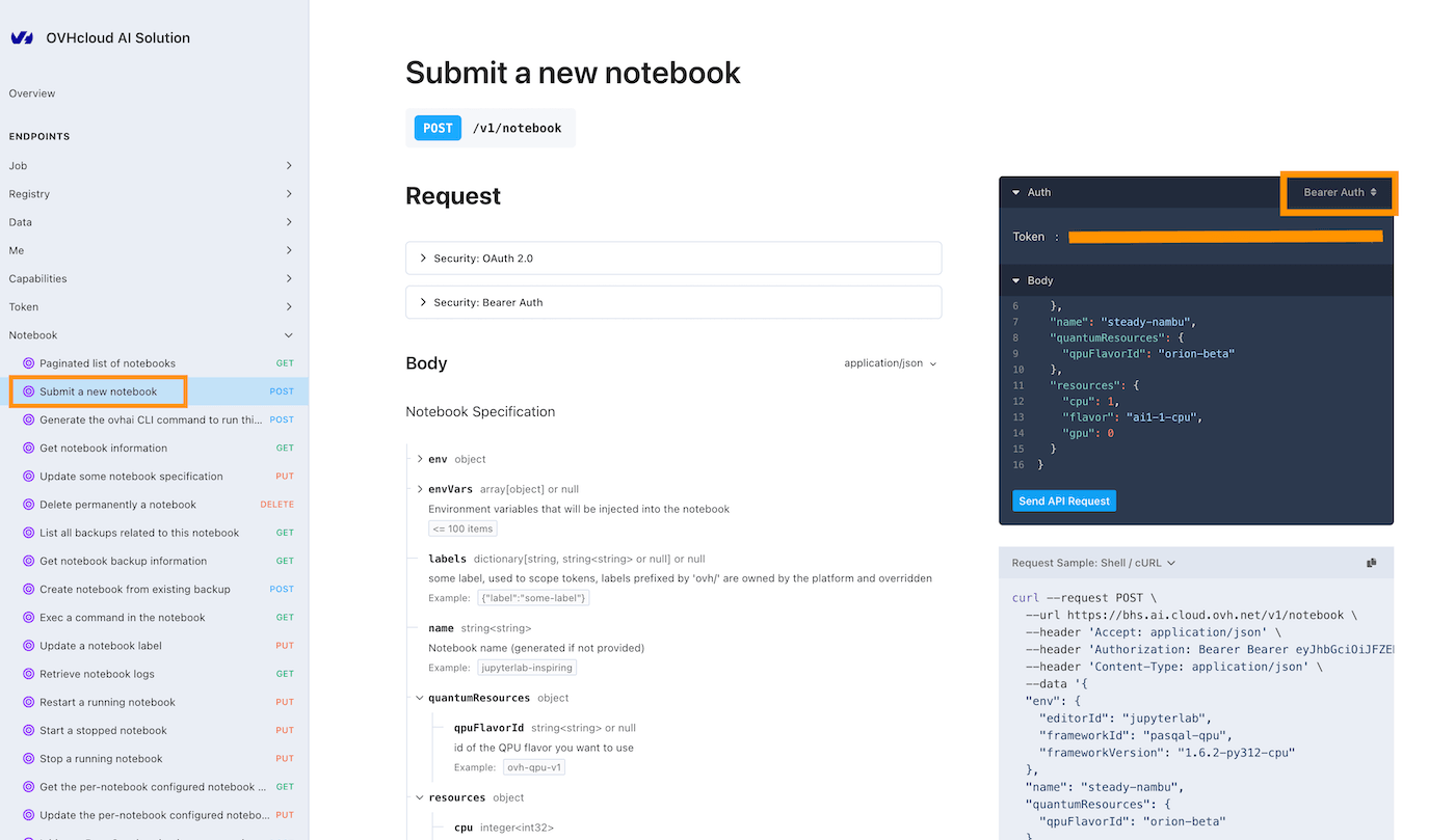 Create a Notebook API token authentication