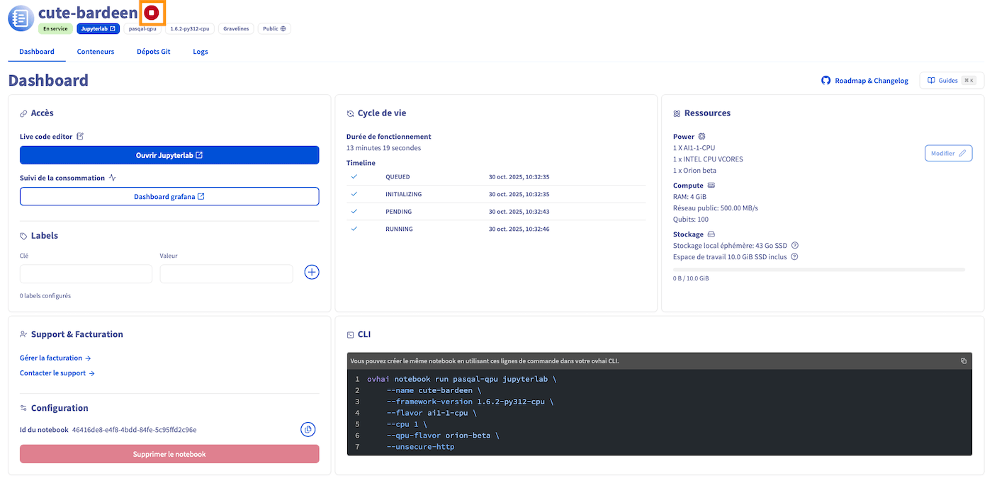 Stop a Notebook Control Panel manager