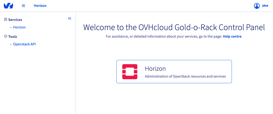 Dashboard visible once identified