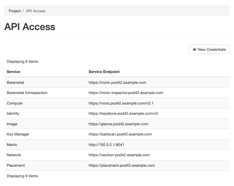 Screenshot of the API-Access section