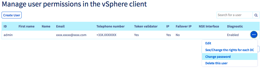 modifier mot de passe