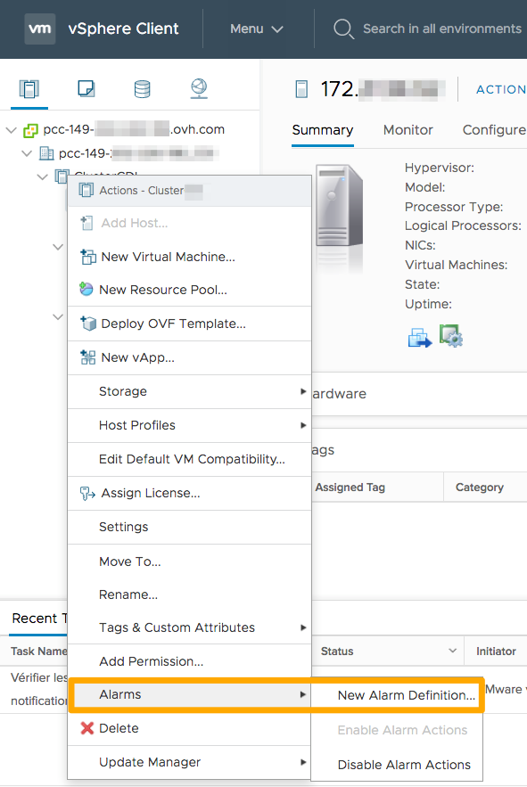 Creazione di un alert