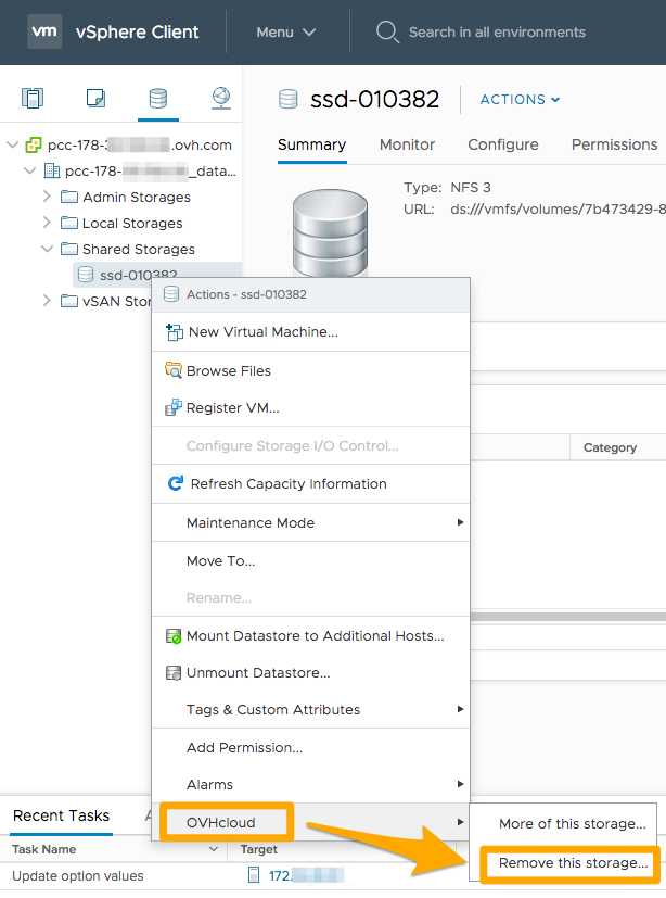 Scelta del datastore