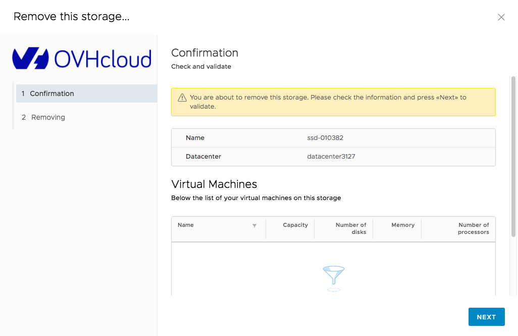 Conferma della rimozione
