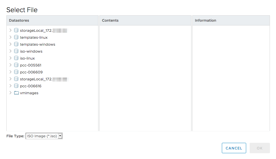 escolha do ficheiro ISO