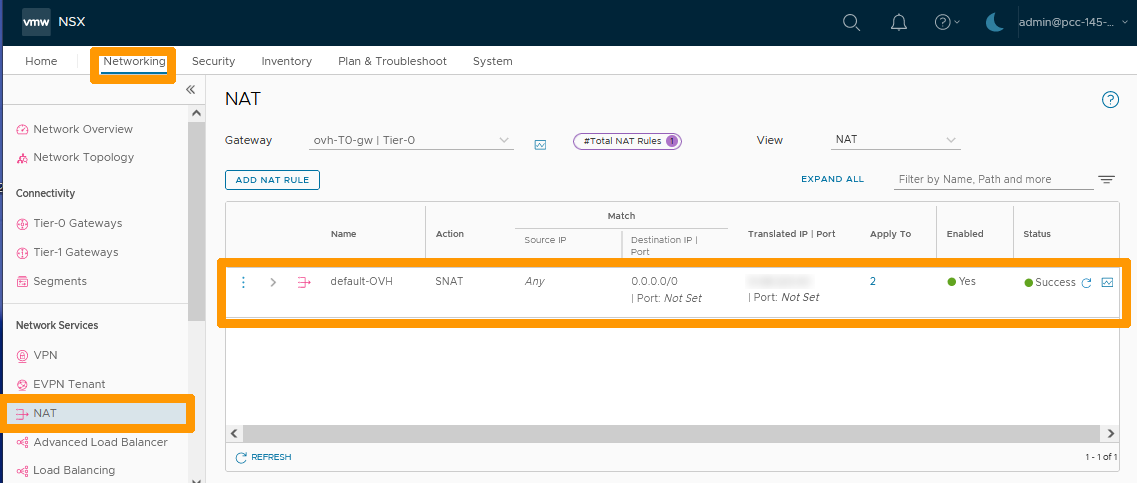 04 Display default SNAT Configuration 01