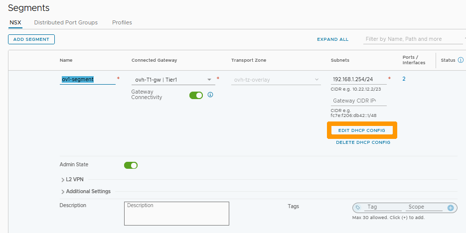 Modify DHCP overlay segment 02