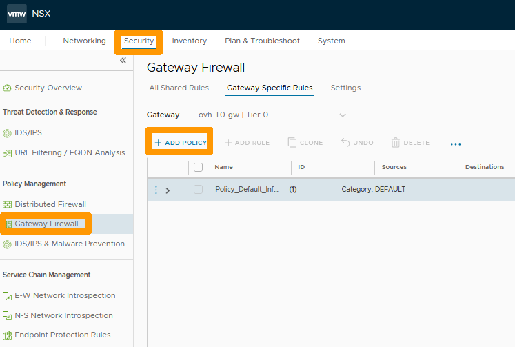 01 Create gateway firewall rules 01