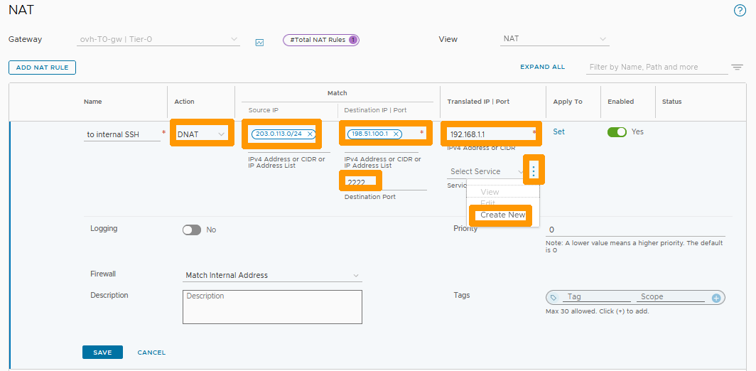 01 Create DNAT rule 02