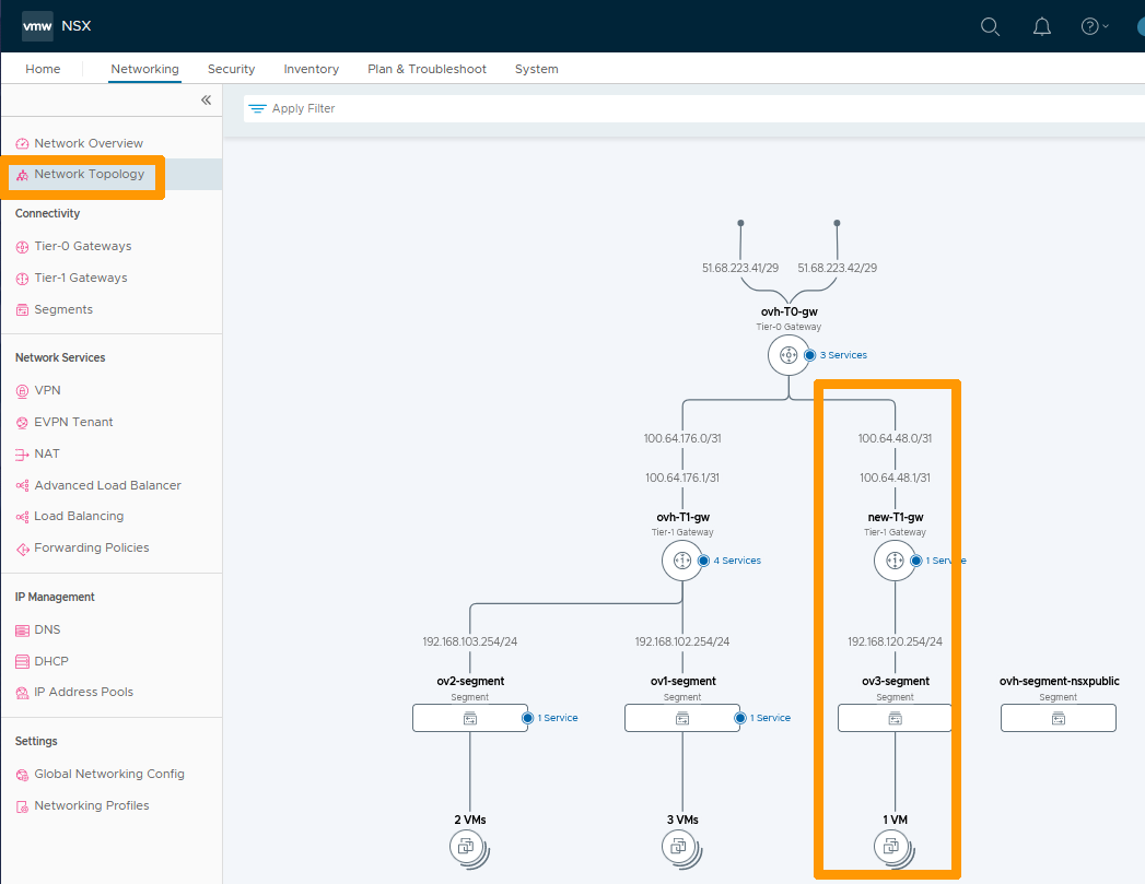 03 Display VM on segment in new gw 03