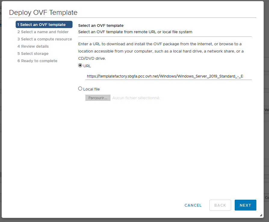 Seleccionar la plantilla