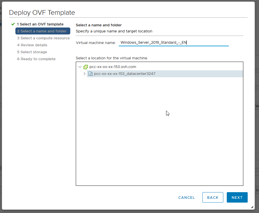 Elección del datacenter