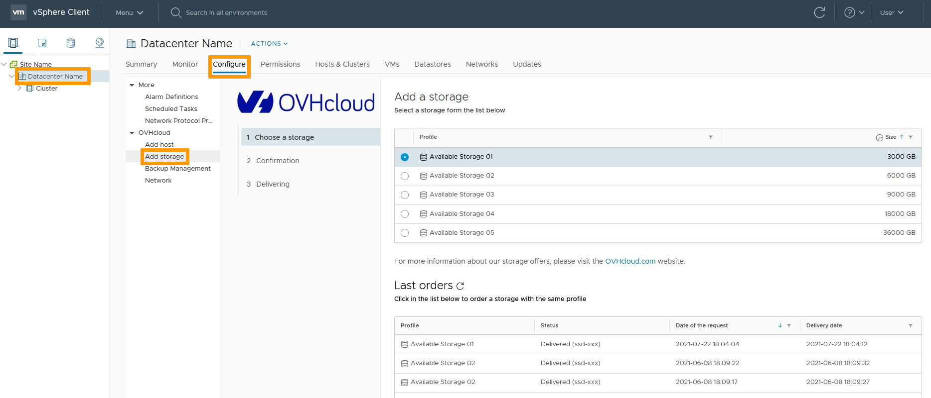 OVHcloud plugin - add storage
