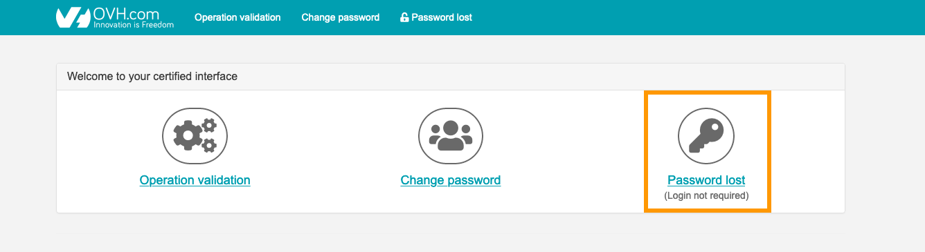 Password lost