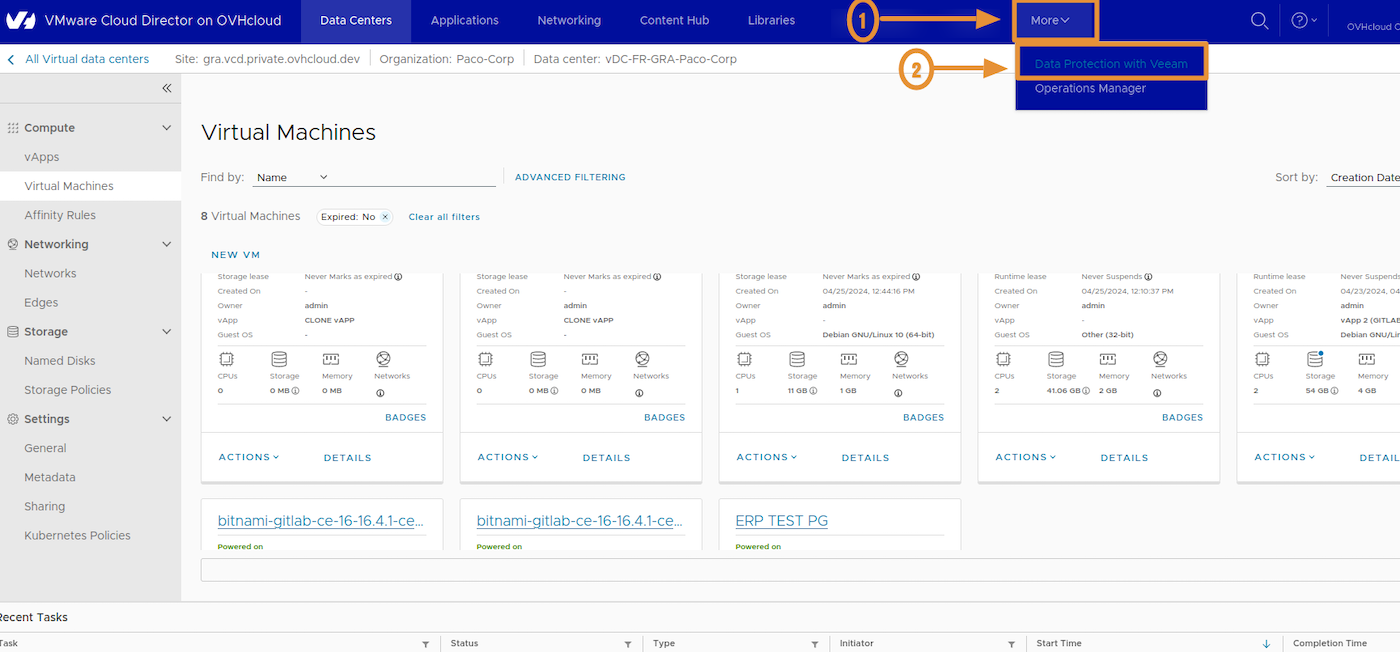 Public VCF as-a-Service access to Veeam Backup