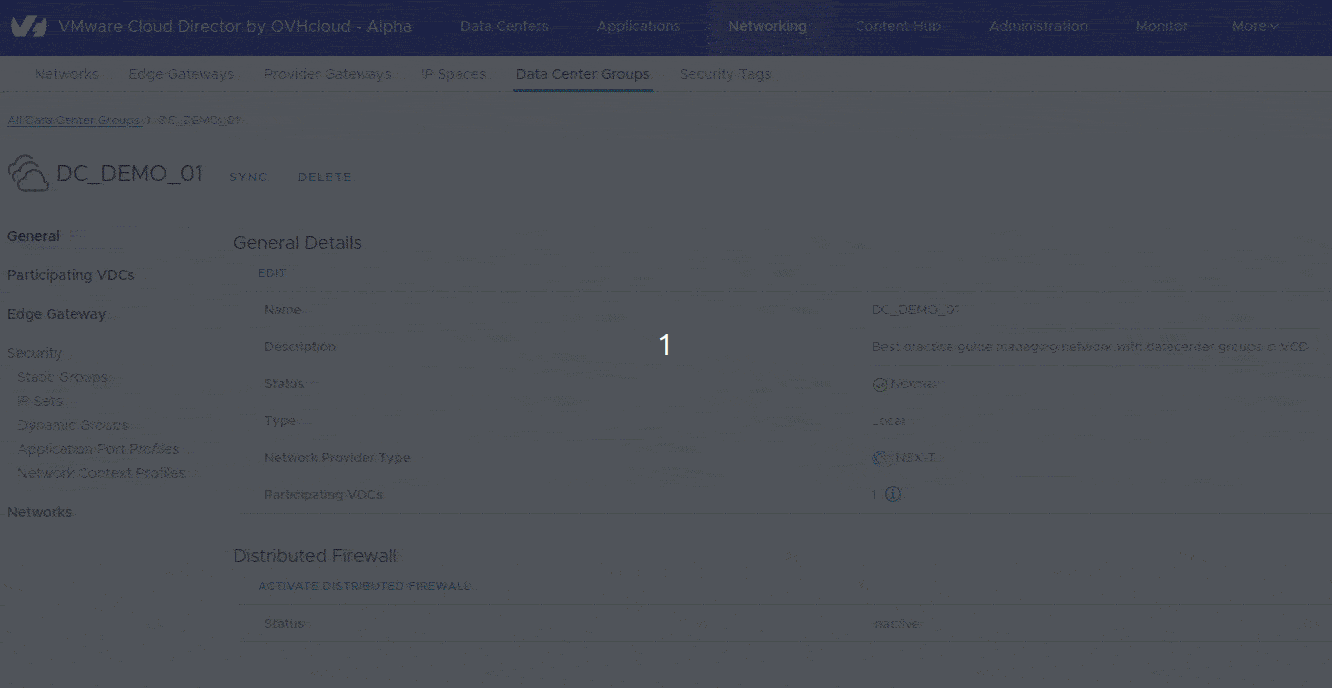 Public VCF as-a-Service Network Datacenter Groups Overview Gif