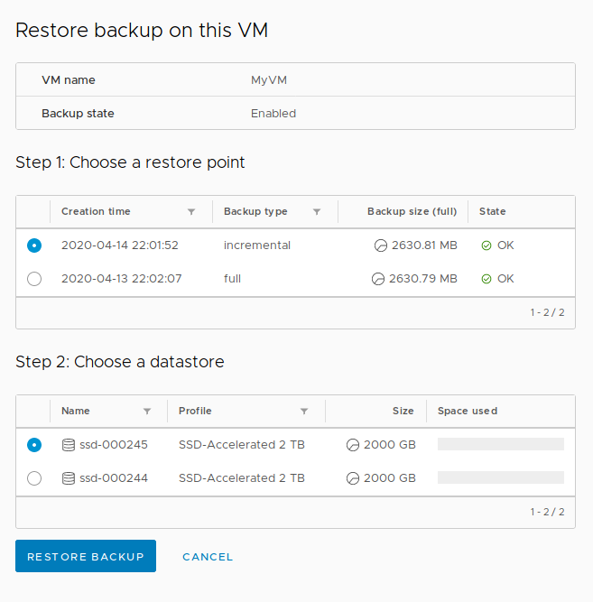 Initialising Restore