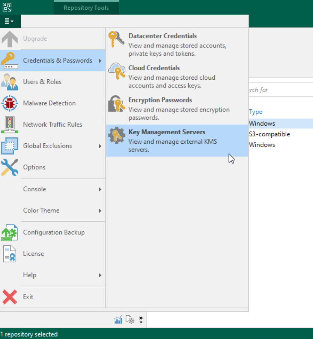 Veeam Key Management Servers