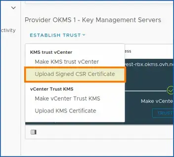 Trust KMS server with CSR