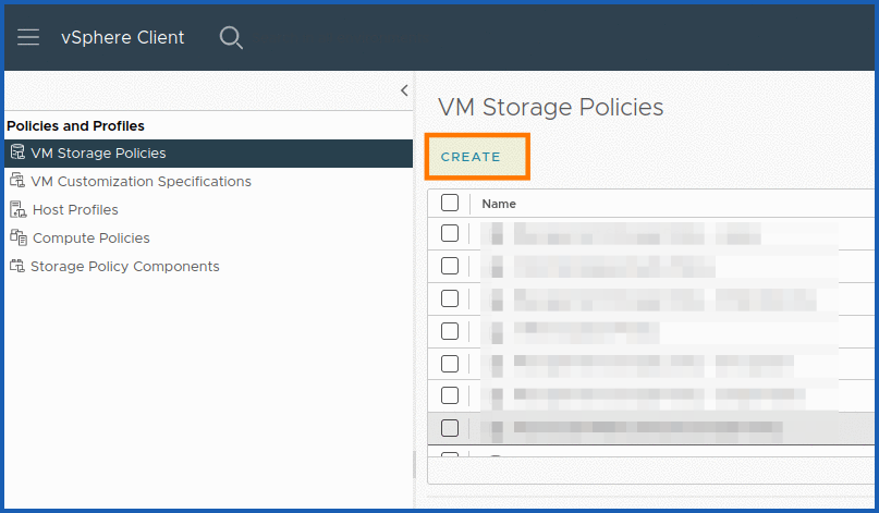 VM Storage Policies Creation