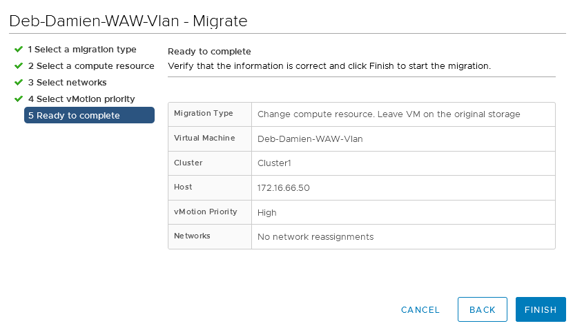 Completar la operación vMotion