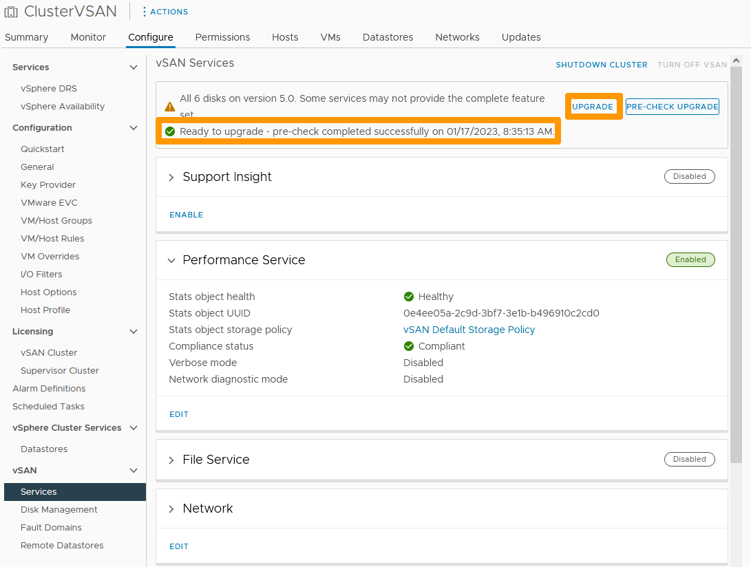 01 vSAN disk format upgrade 02