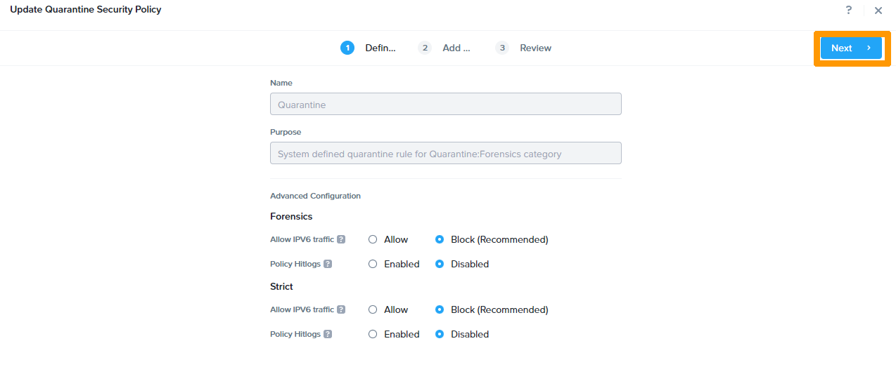 Configure Quarantine 08