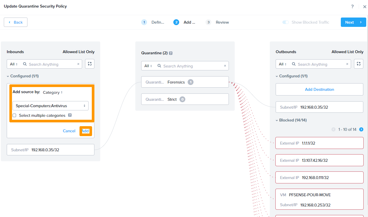 Configure Quarantine 14