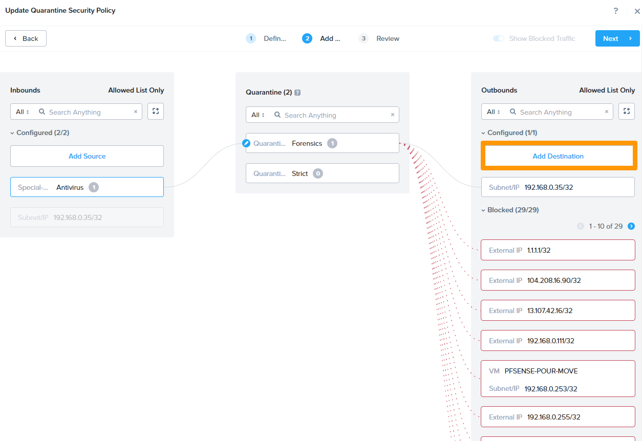 Configure Quarantine 17