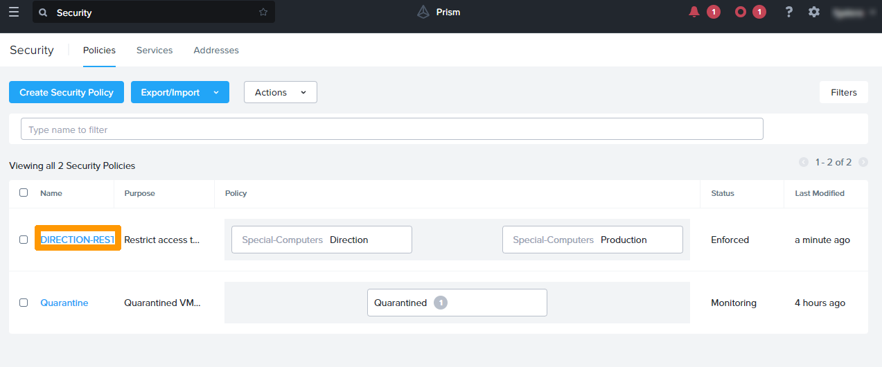 Create Isolation Rule 07