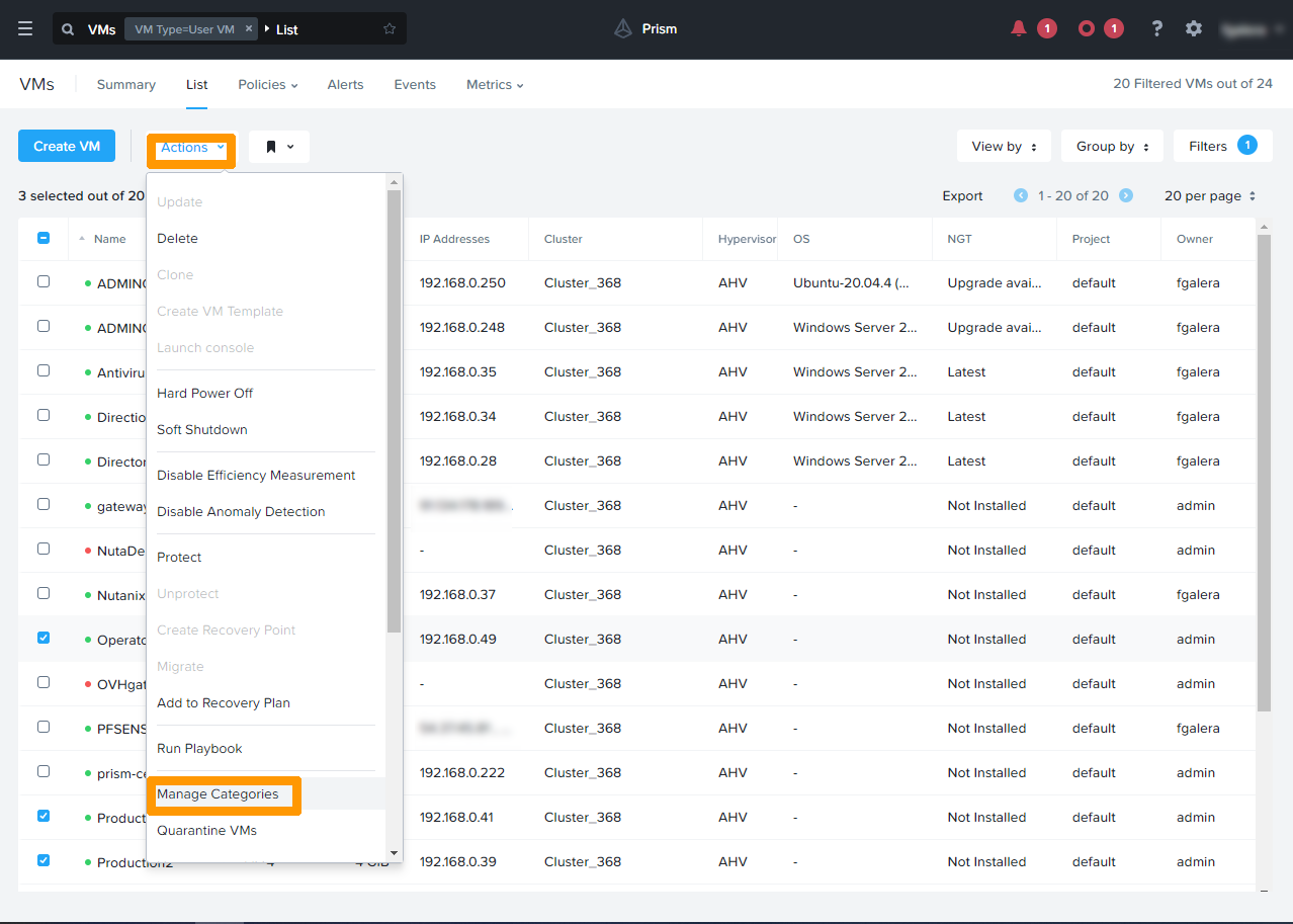 Add category to multi VMs 02