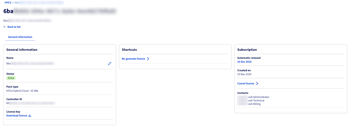 Activate a HYCU license