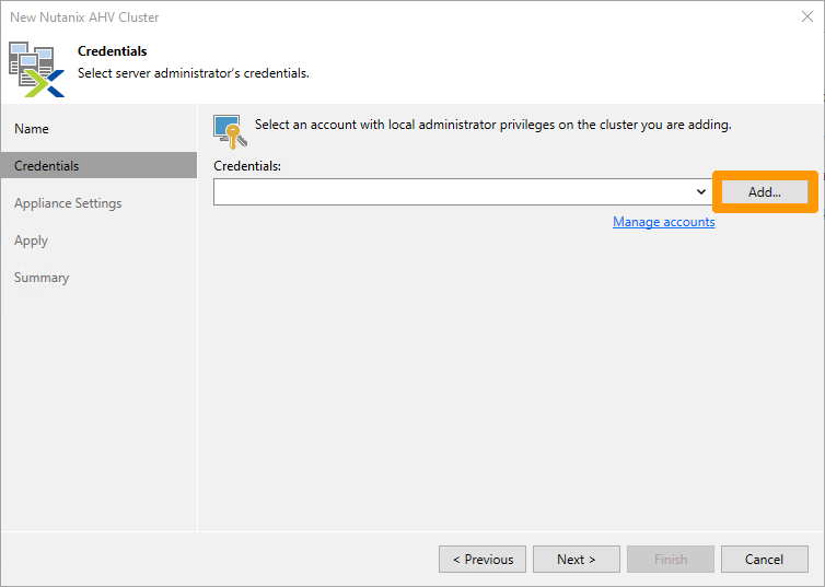 Addon Cluster Nutanix to Veeam 05