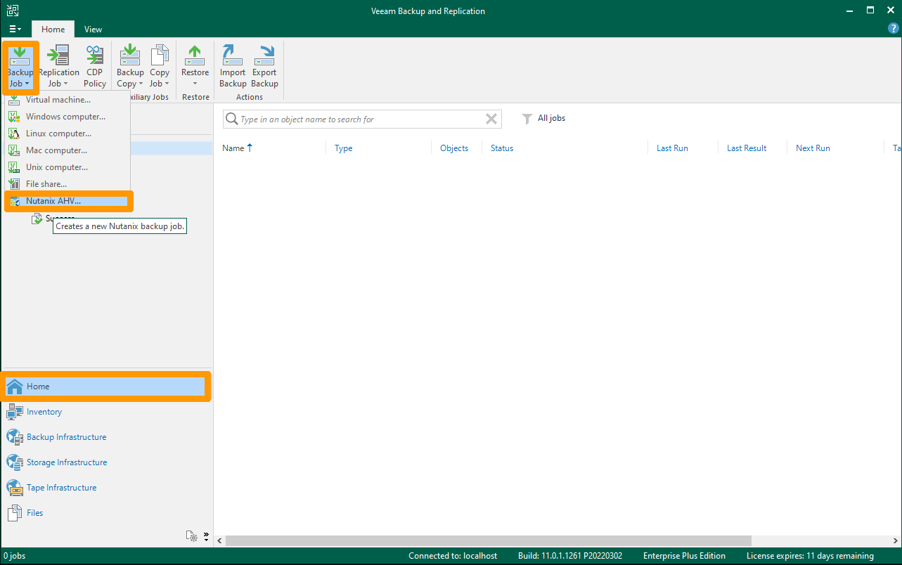 Create Backup JOB 01