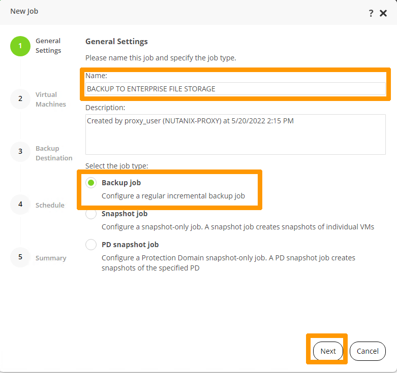 Create Backup JOB 02