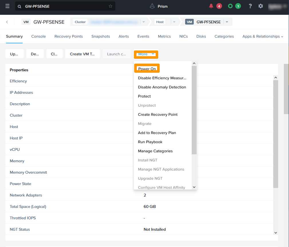 Start GATEWAY pfsense