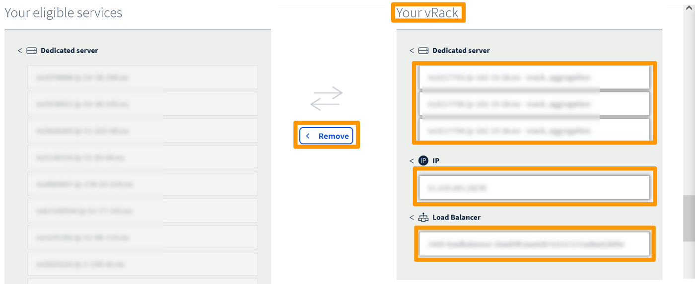 02 Remove services from vrack 03