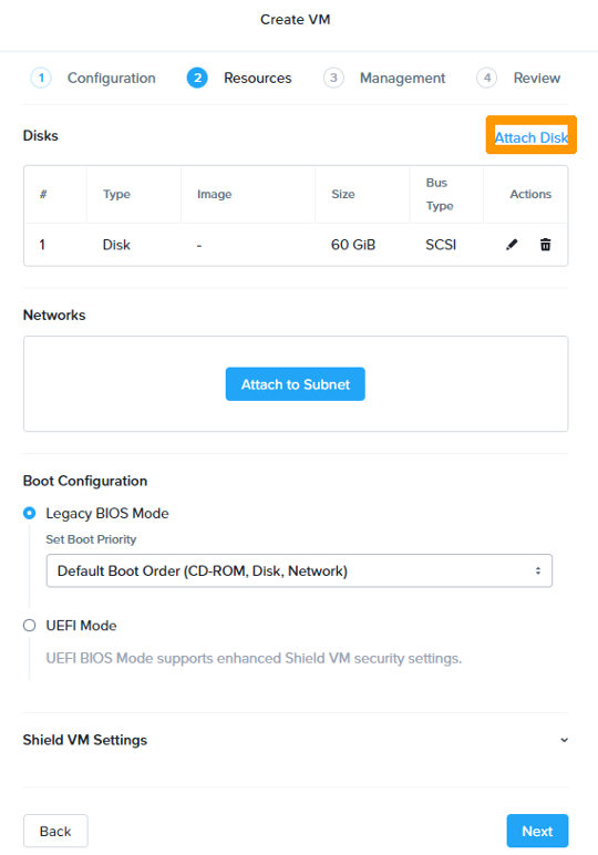 Creating a virtual machine - Step 4