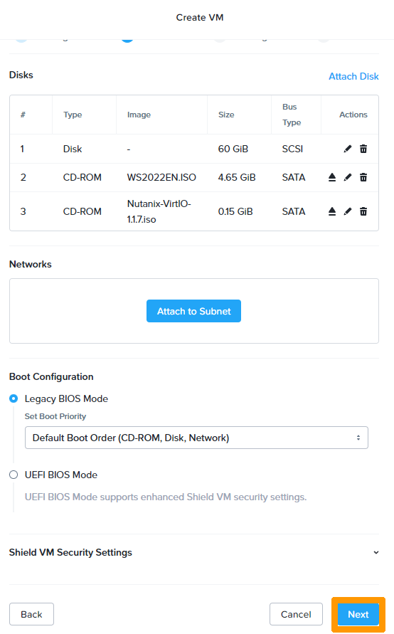Creating a virtual machine - Step 10