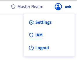 IAM link in the Dashboard menu