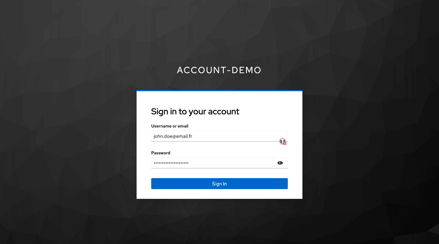 Landing Zone Manager login form