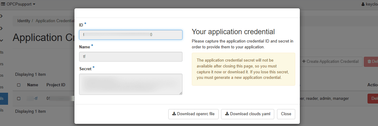 horizon-application-credential-download