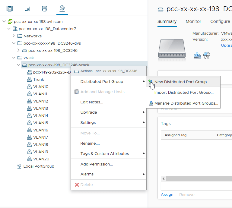 New Distributed Port Group