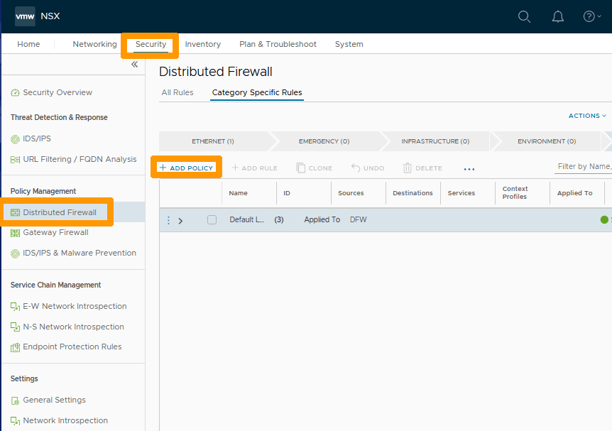 06 Create distributed firewall rules 01
