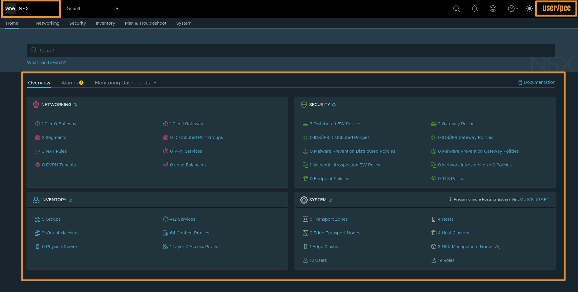 NSX screenshot